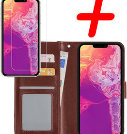 BASEY. BASEY. iPhone 13 Pro Max Hoesje Bookcase Met Screenprotector - Bruin