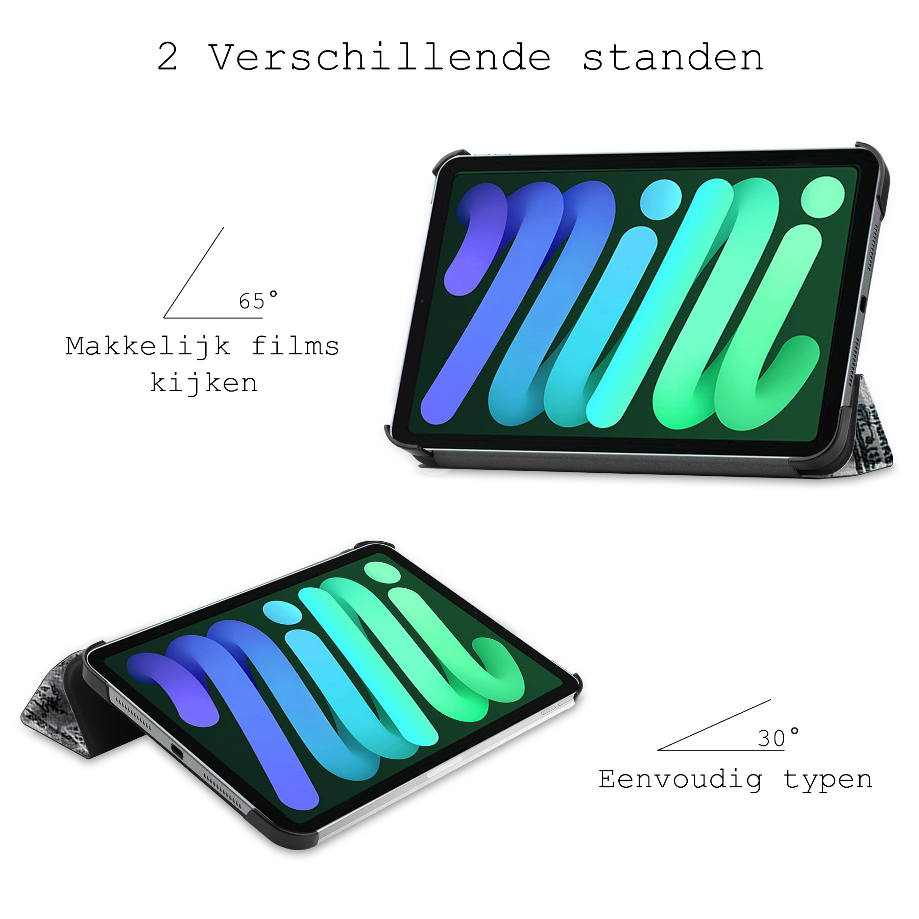 BASEY. Hoesje Geschikt voor iPad Mini 6 Hoes Case Tablet Hoesje Tri-fold Met Screenprotector - Hoes Geschikt voor iPad Mini 6 Hoesje Hard Cover Bookcase Hoes - Eiffeltoren