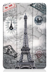 BASEY. Hoesje Geschikt voor iPad Mini 6 Hoes Case Tablet Hoesje Tri-fold Met Screenprotector - Hoes Geschikt voor iPad Mini 6 Hoesje Hard Cover Bookcase Hoes - Eiffeltoren