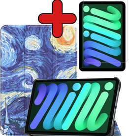 BASEY. BASEY. iPad Mini 6 Hoesje Met Screenprotector - Sterrenhemel