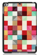 Nomfy Hoes Geschikt voor iPad Mini 6 Hoes Tri-fold Tablet Hoesje Case Met Screenprotector - Hoesje Geschikt voor iPad Mini 6 Hoesje Hardcover Bookcase - Blokken