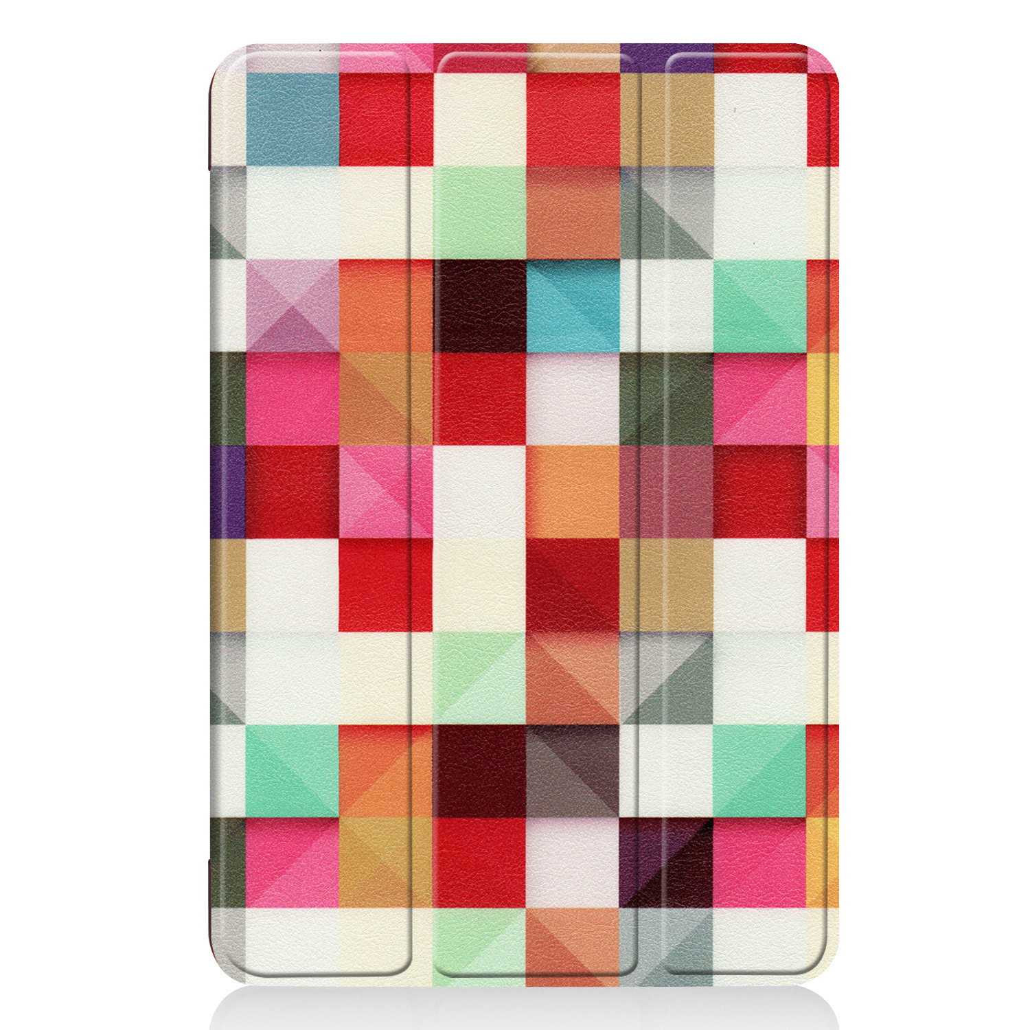 Nomfy Hoes Geschikt voor iPad Mini 6 Hoes Tri-fold Tablet Hoesje Case Met Screenprotector - Hoesje Geschikt voor iPad Mini 6 Hoesje Hardcover Bookcase - Blokken