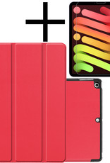 NoXx Hoesje Geschikt voor iPad Mini 6 Hoesje Case Hard Cover Hoes Book Case Met Screenprotector - Rood