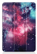Nomfy Hoes Geschikt voor iPad Mini 6 Hoes Tri-fold Tablet Hoesje Case Met Screenprotector - Hoesje Geschikt voor iPad Mini 6 Hoesje Hardcover Bookcase - Galaxy