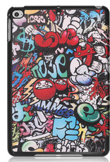 Nomfy iPad Mini 6 Hoes Graffiti Book Case Cover Met Screenprotector - iPad Mini 6 Book Case Graffiti - iPad Mini 6 Hoesje Met Beschermglas