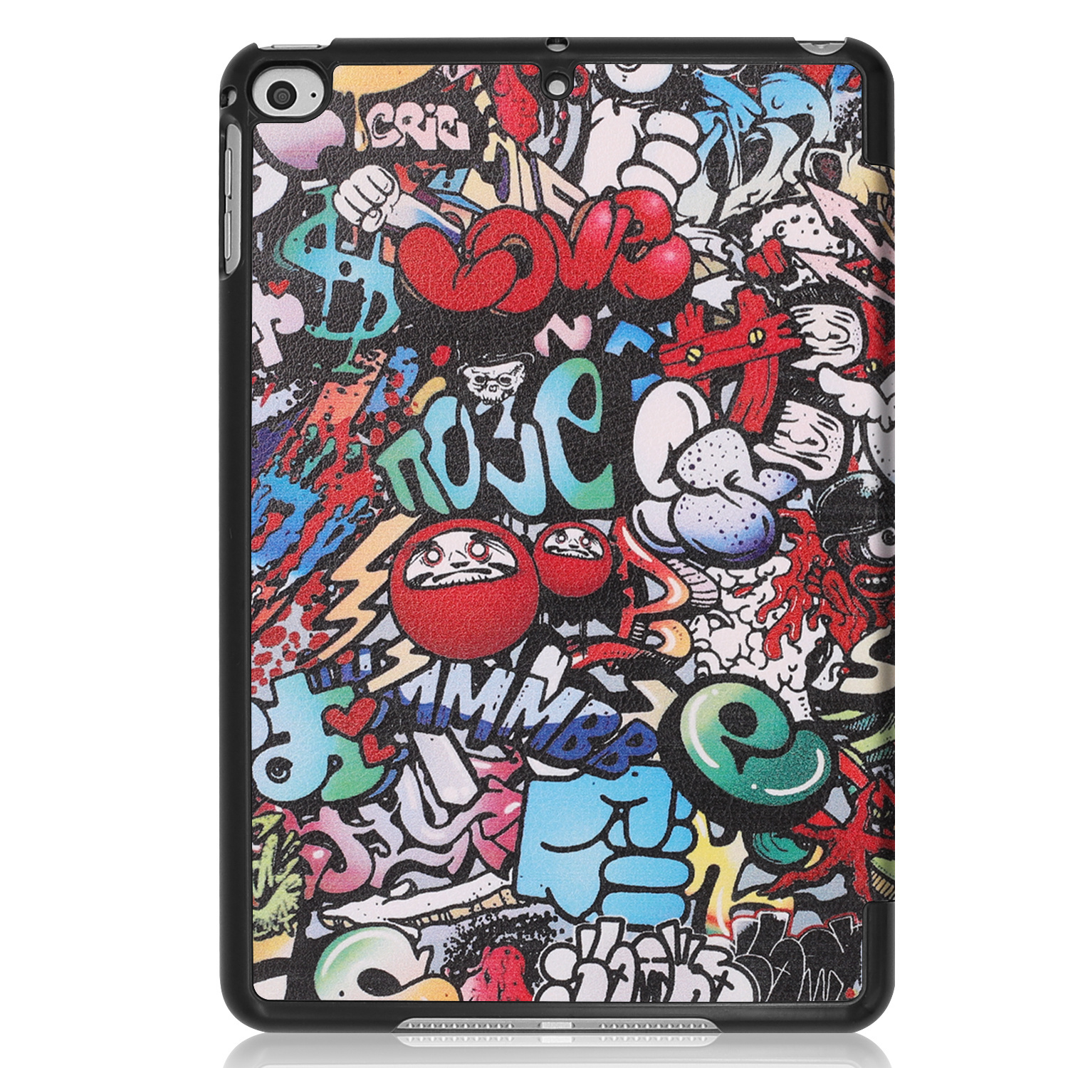 Nomfy Hoes Geschikt voor iPad Mini 6 Hoes Tri-fold Tablet Hoesje Case Met Screenprotector - Hoesje Geschikt voor iPad Mini 6 Hoesje Hardcover Bookcase - Graffity