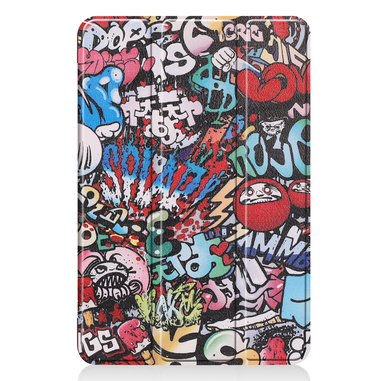Nomfy Hoes Geschikt voor iPad Mini 6 Hoes Tri-fold Tablet Hoesje Case Met Screenprotector - Hoesje Geschikt voor iPad Mini 6 Hoesje Hardcover Bookcase - Graffity