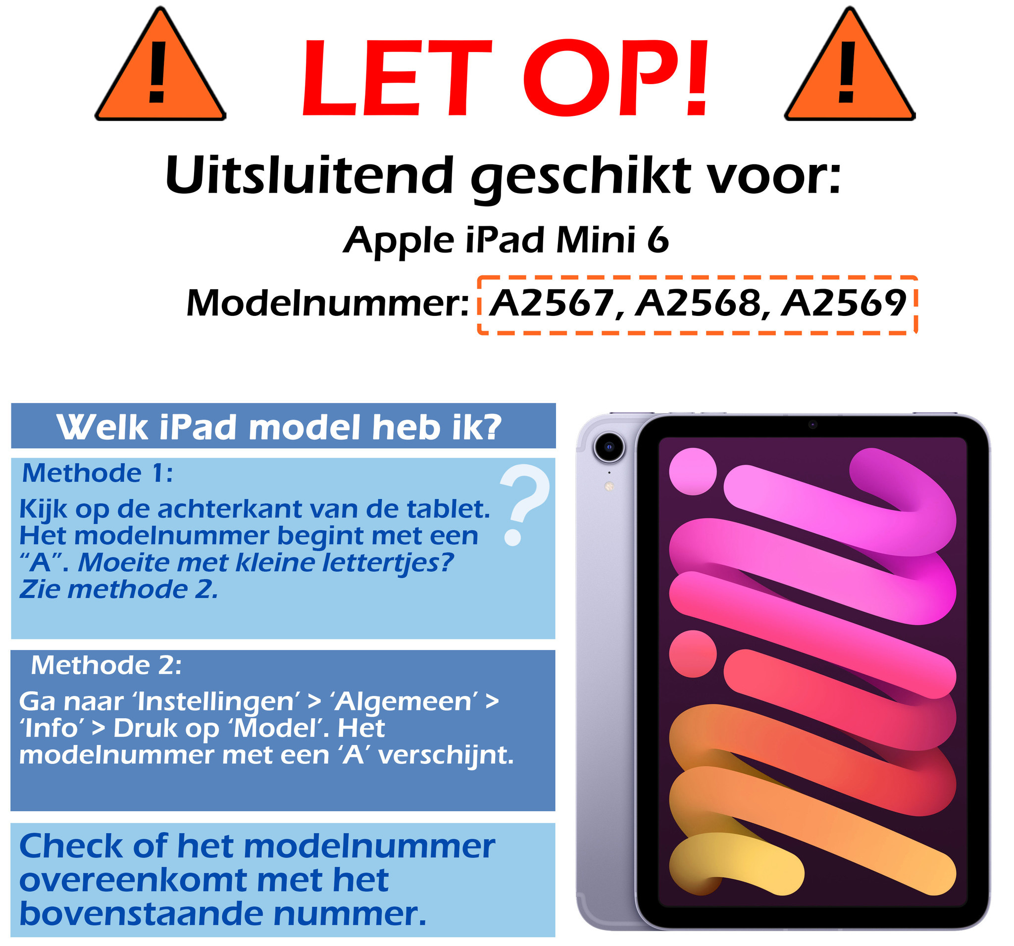Nomfy Hoes Geschikt voor iPad Mini 6 Hoes Tri-fold Tablet Hoesje Case Met Screenprotector - Hoesje Geschikt voor iPad Mini 6 Hoesje Hardcover Bookcase - Lichtblauw