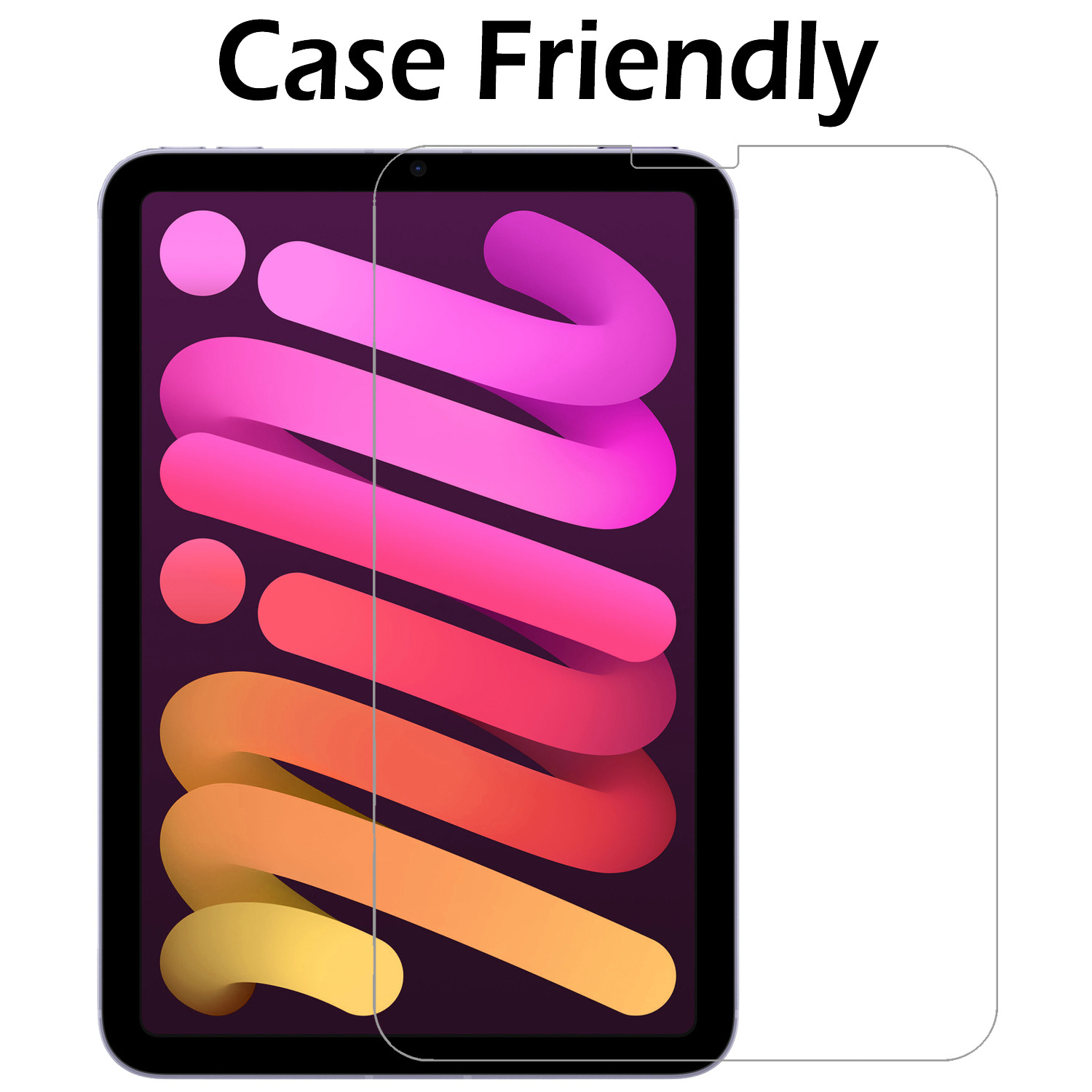 Nomfy Hoes Geschikt voor iPad Mini 6 Hoes Tri-fold Tablet Hoesje Case Met Screenprotector - Hoesje Geschikt voor iPad Mini 6 Hoesje Hardcover Bookcase - Lichtblauw