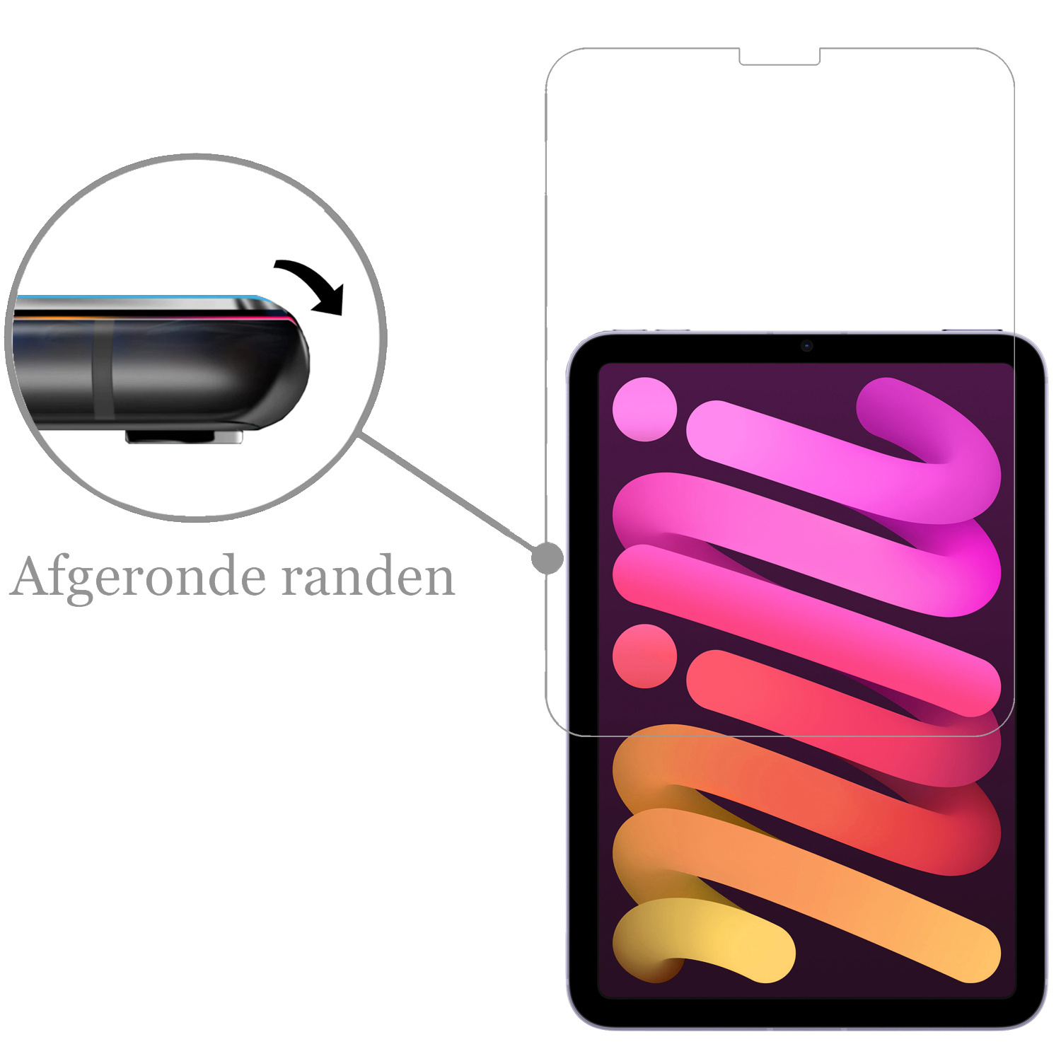 Nomfy Hoes Geschikt voor iPad Mini 6 Hoes Tri-fold Tablet Hoesje Case Met Screenprotector - Hoesje Geschikt voor iPad Mini 6 Hoesje Hardcover Bookcase - Lichtblauw