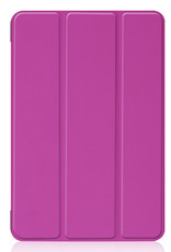 Nomfy Hoes Geschikt voor iPad Mini 6 Hoes Tri-fold Tablet Hoesje Case Met Screenprotector - Hoesje Geschikt voor iPad Mini 6 Hoesje Hardcover Bookcase - Paars