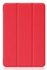 Nomfy Hoes Geschikt voor iPad Mini 6 Hoes Tri-fold Tablet Hoesje Case Met Screenprotector - Hoesje Geschikt voor iPad Mini 6 Hoesje Hardcover Bookcase - Rood