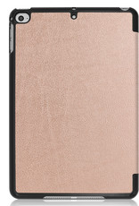Nomfy Hoes Geschikt voor iPad Mini 6 Hoes Tri-fold Tablet Hoesje Case Met Screenprotector - Hoesje Geschikt voor iPad Mini 6 Hoesje Hardcover Bookcase - Rosé goud