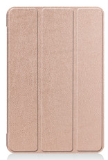 Nomfy Hoes Geschikt voor iPad Mini 6 Hoes Tri-fold Tablet Hoesje Case Met Screenprotector - Hoesje Geschikt voor iPad Mini 6 Hoesje Hardcover Bookcase - Rosé goud