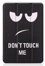 Nomfy Hoes Geschikt voor iPad Mini 6 Hoes Tri-fold Tablet Hoesje Case Met Screenprotector - Hoesje Geschikt voor iPad Mini 6 Hoesje Hardcover Bookcase - Don't Touch Me