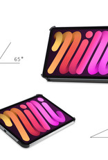 Nomfy Hoes Geschikt voor iPad Mini 6 Hoes Tri-fold Tablet Hoesje Case Met Screenprotector - Hoesje Geschikt voor iPad Mini 6 Hoesje Hardcover Bookcase - Lichtblauw