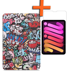 Nomfy Nomfy iPad Mini 6 Hoesje Met Screenprotector - Graffity