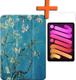 Nomfy Nomfy iPad Mini 6 Hoesje Met Screenprotector - Bloemen