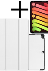 NoXx Hoesje Geschikt voor iPad Mini 6 Hoesje Case Hard Cover Hoes Book Case Met Screenprotector - Wit