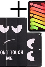 NoXx iPad Mini 6 Hoesje Plus Screenprotector Book Case Cover Plus Screen Protector - Don't Touch Me