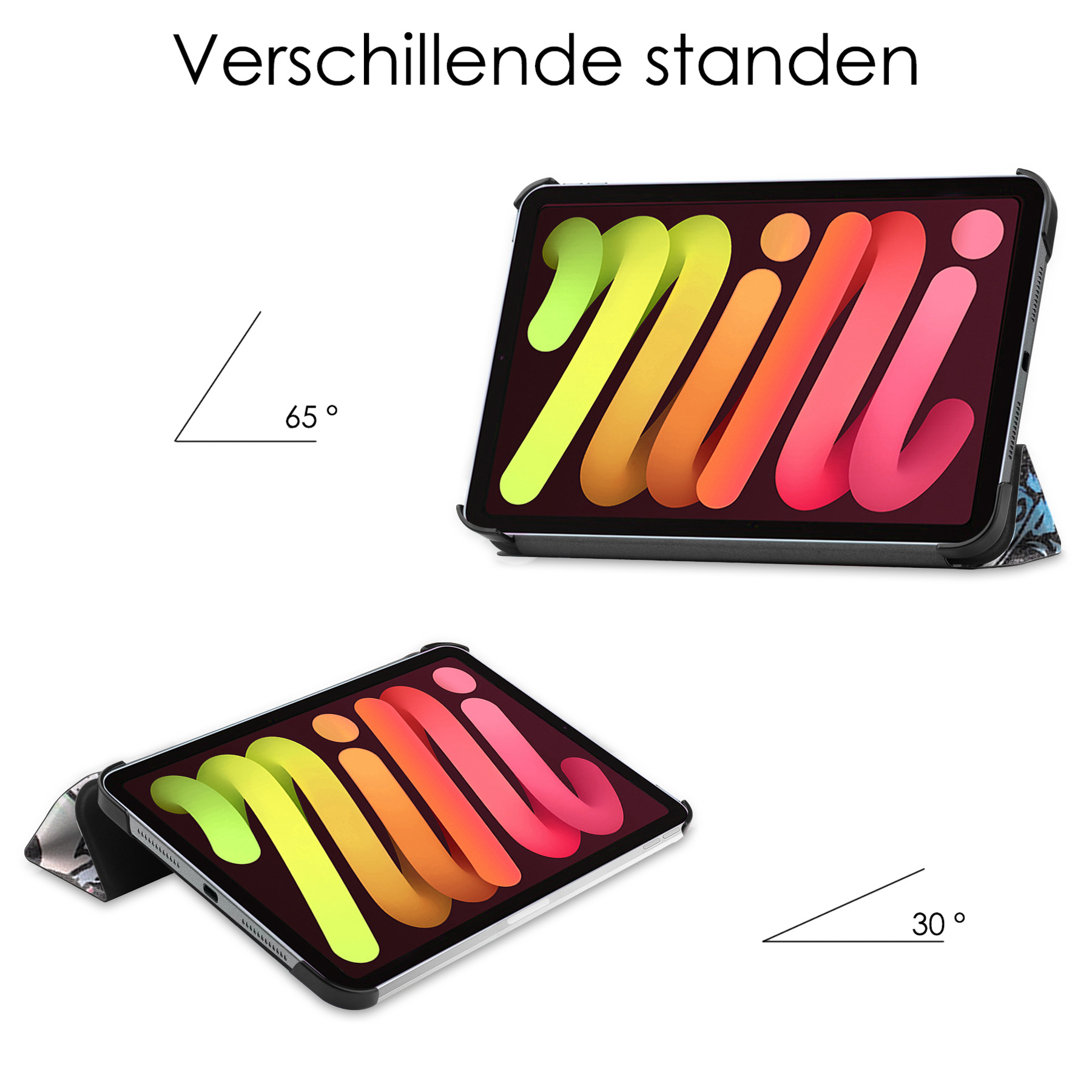 NoXx Hoesje Geschikt voor iPad Mini 6 Hoesje Case Hard Cover Hoes Book Case Met Screenprotector - Graffity