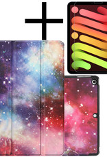 NoXx Hoesje Geschikt voor iPad Mini 6 Hoesje Case Hard Cover Hoes Book Case Met Screenprotector - Galaxy
