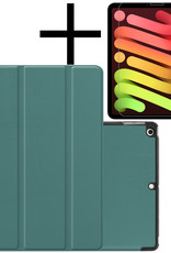 NoXx Hoesje Geschikt voor iPad Mini 6 Hoesje Case Hard Cover Hoes Book Case Met Screenprotector - Donkergroen