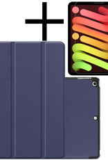 NoXx Hoesje Geschikt voor iPad Mini 6 Hoesje Case Hard Cover Hoes Book Case Met Screenprotector - Donkerblauw