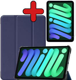 BASEY. BASEY. iPad Mini 6 Hoesje Met Screenprotector - Donkerblauw