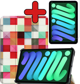BASEY. BASEY. iPad Mini 6 Hoesje Met Screenprotector - Blokken
