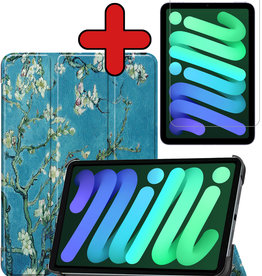 BASEY. BASEY. iPad Mini 6 Hoesje Met Screenprotector - Bloemen