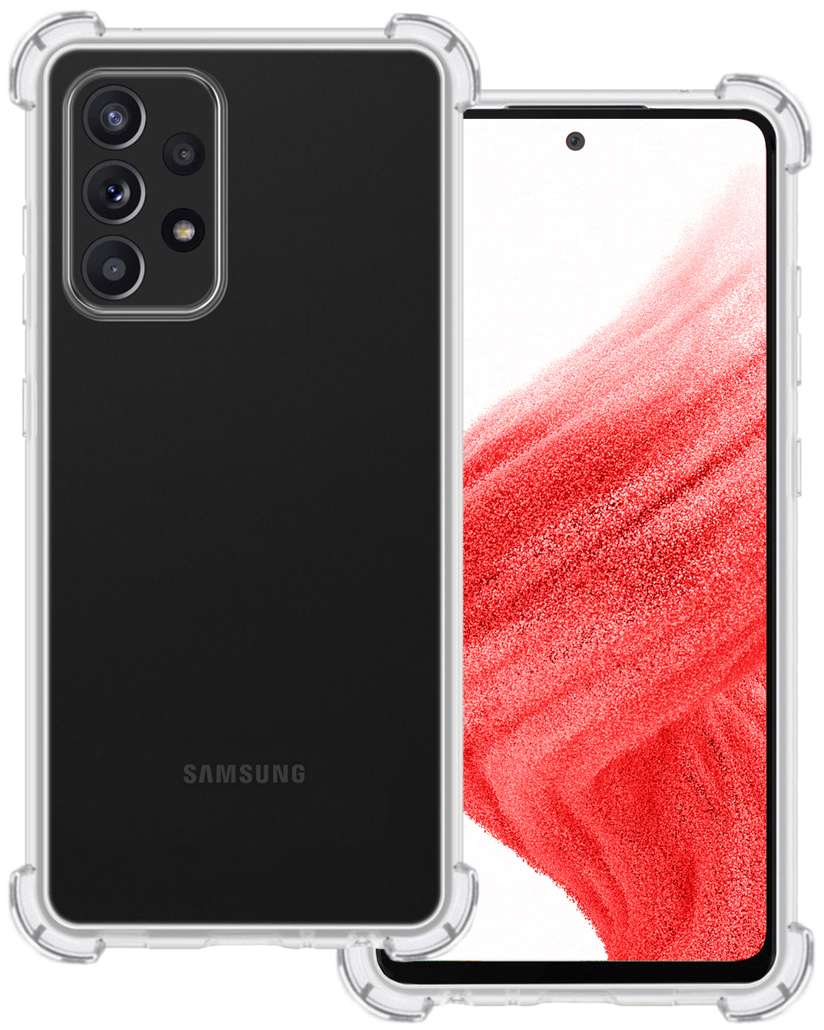 BASEY. Hoes Geschikt voor Samsung A53 Hoesje Shock Proof Case Hoes Siliconen - Hoesje Geschikt voor Samsung Galaxy A53 Hoes Cover Shockproof - Transparant