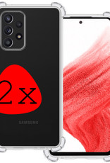 BASEY. Hoes Geschikt voor Samsung A53 Hoesje Shock Proof Case Hoes Siliconen - Hoesje Geschikt voor Samsung Galaxy A53 Hoes Cover Shockproof - Transparant - 2 Stuks
