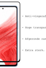 BASEY. Screenprotector Geschikt voor Samsung A53 Screenprotector Beschermglas Full Cover - Screenprotector Geschikt voor Samsung Galaxy A53 Screen Protector Full Cover - 2 Stuks