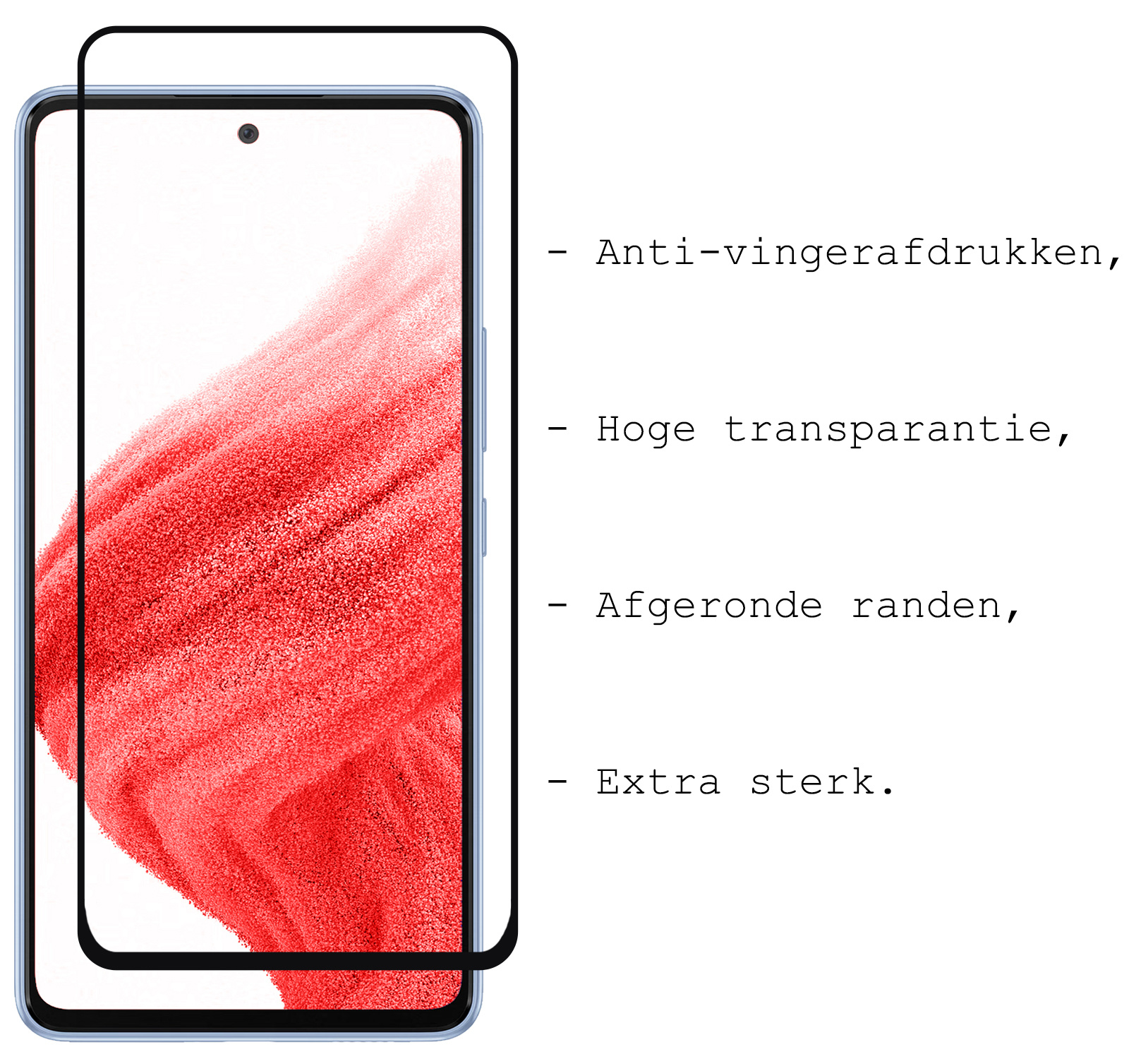 BASEY. Screenprotector Geschikt voor Samsung A53 Screenprotector Beschermglas Full Cover - Screenprotector Geschikt voor Samsung Galaxy A53 Screen Protector Full Cover - 2 Stuks