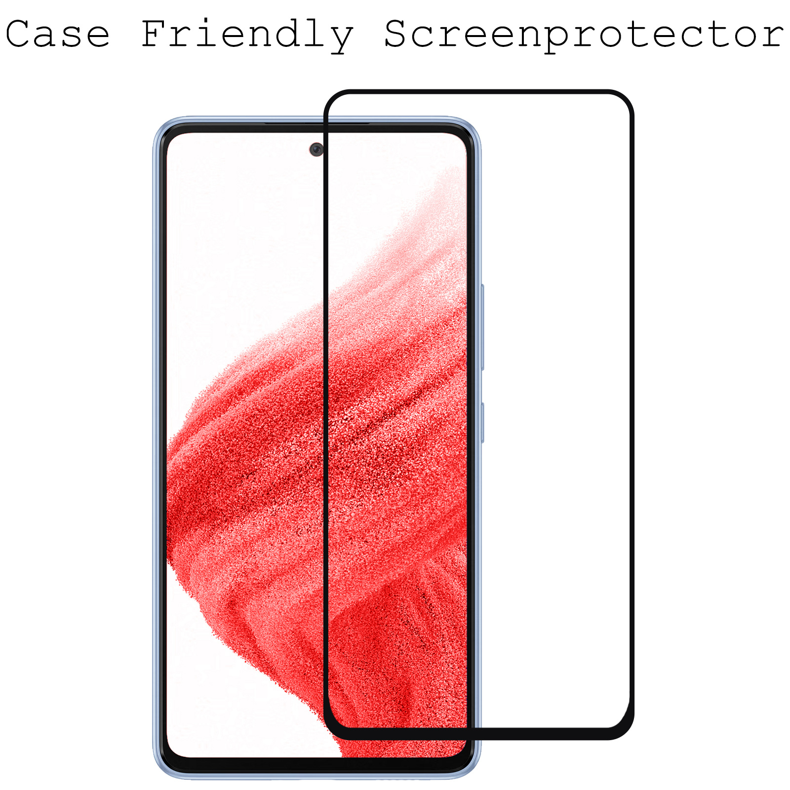 BASEY. Screenprotector Geschikt voor Samsung A53 Screenprotector Beschermglas Full Cover - Screenprotector Geschikt voor Samsung Galaxy A53 Screen Protector Full Cover - 2 Stuks