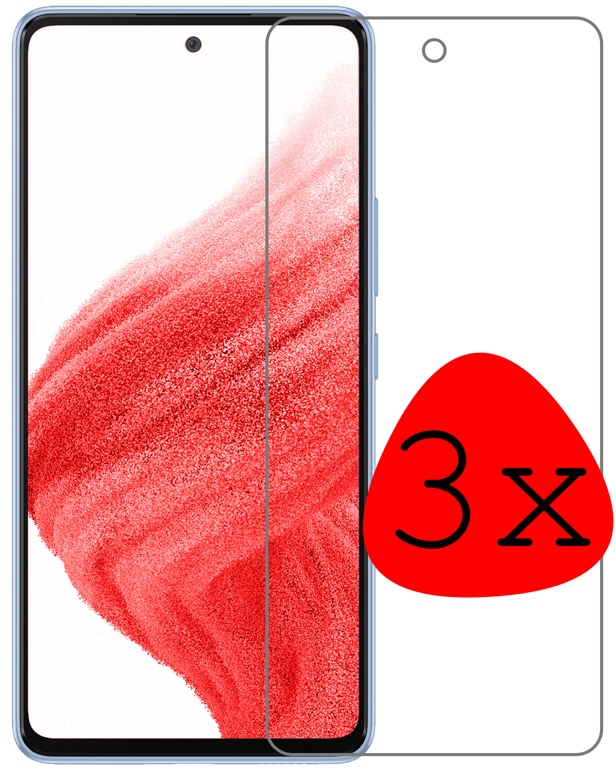BASEY. Screenprotector Geschikt voor Samsung A53 Screenprotector Tempered Glass - Screenprotector Geschikt voor Samsung Galaxy A53 Beschermglas Screen Protector Glas - 3 Stuks