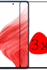 BASEY. Screenprotector Geschikt voor Samsung A53 Screenprotector Beschermglas Full Cover - Screenprotector Geschikt voor Samsung Galaxy A53 Screen Protector Full Cover - 3 Stuks