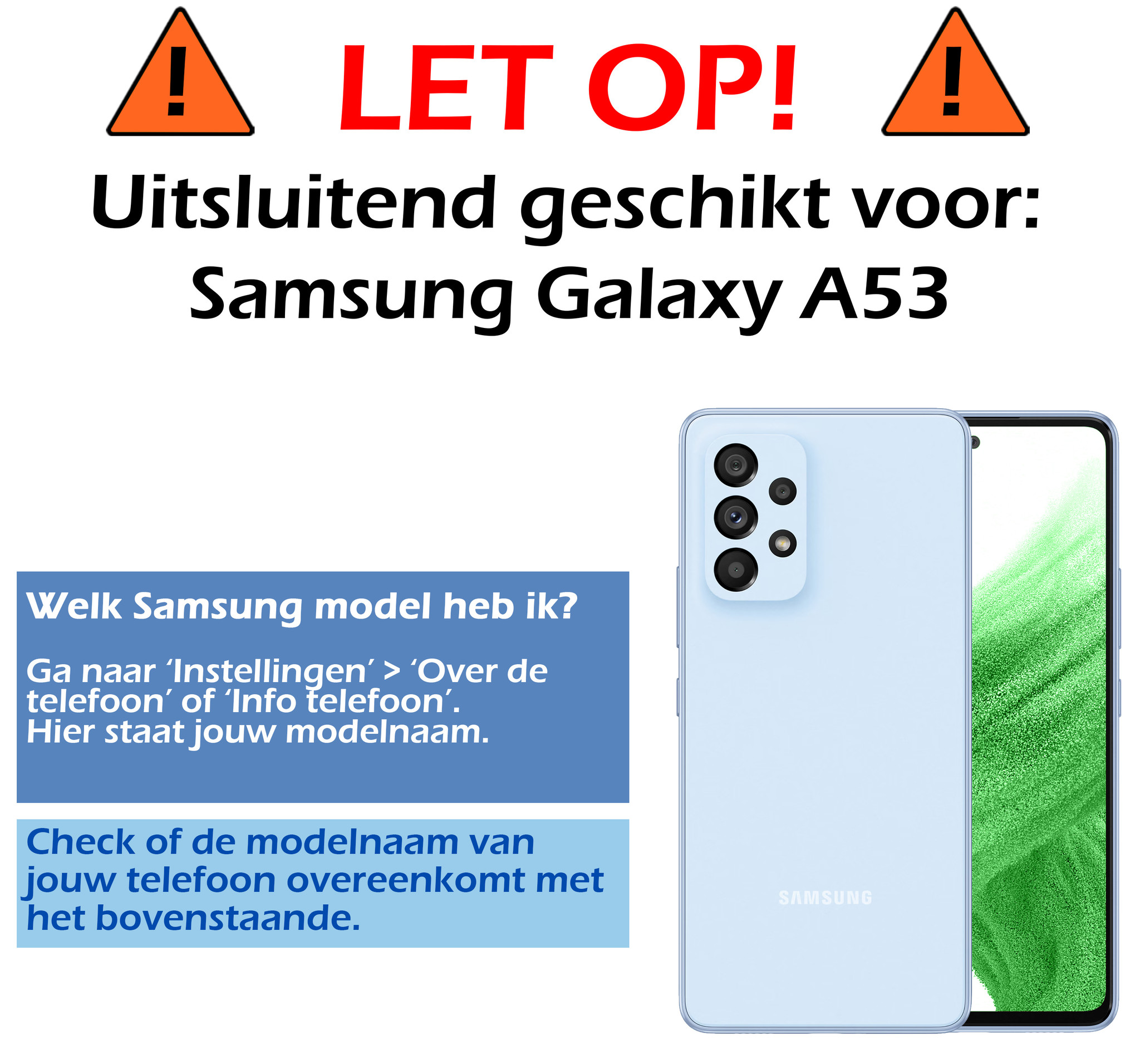 Samsung Galaxy A53 Screenprotector Bescherm Glas - Samsung Galaxy A53 Screen Protector Tempered Glass - 3x