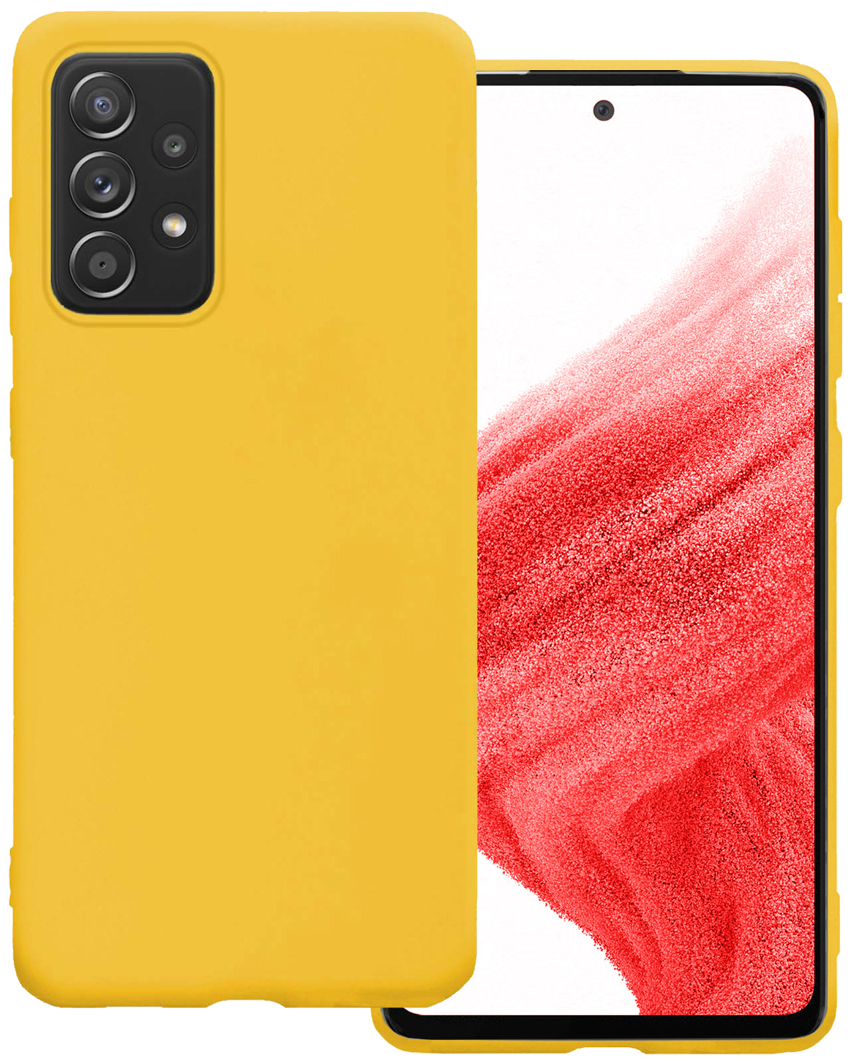 BASEY. Hoes Geschikt voor Samsung A53 Hoesje Siliconen Back Cover Case - Hoesje Geschikt voor Samsung Galaxy A53 Hoes Cover Hoesje - Geel