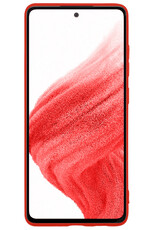 BASEY. Hoes Geschikt voor Samsung A53 Hoesje Siliconen Back Cover Case - Hoesje Geschikt voor Samsung Galaxy A53 Hoes Cover Hoesje - Rood