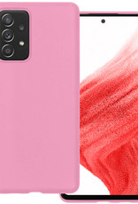 BASEY. Hoes Geschikt voor Samsung A53 Hoesje Siliconen Back Cover Case - Hoesje Geschikt voor Samsung Galaxy A53 Hoes Cover Hoesje - Lichtroze