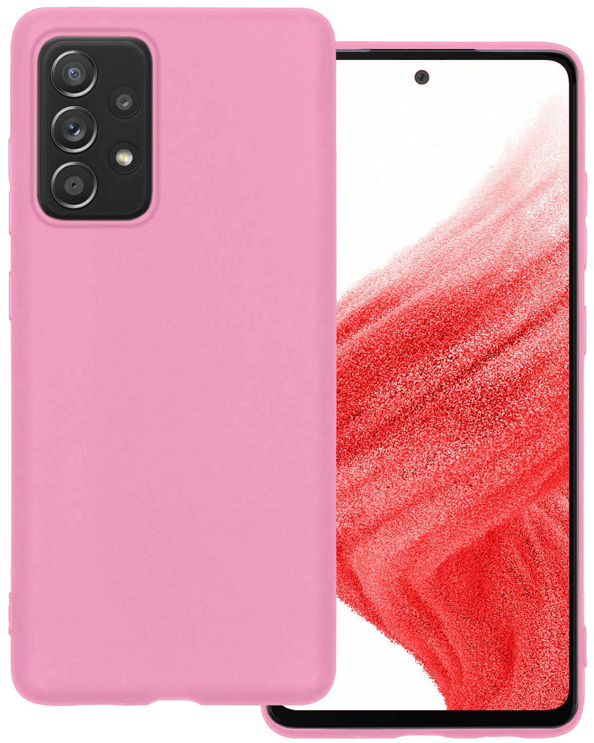 BASEY. Hoes Geschikt voor Samsung A53 Hoesje Siliconen Back Cover Case - Hoesje Geschikt voor Samsung Galaxy A53 Hoes Cover Hoesje - Lichtroze