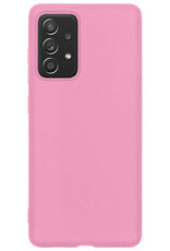 BASEY. Hoes Geschikt voor Samsung A53 Hoesje Siliconen Back Cover Case - Hoesje Geschikt voor Samsung Galaxy A53 Hoes Cover Hoesje - Lichtroze