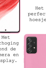 BASEY. Hoes Geschikt voor Samsung A53 Hoesje Siliconen Back Cover Case - Hoesje Geschikt voor Samsung Galaxy A53 Hoes Cover Hoesje - Lichtroze