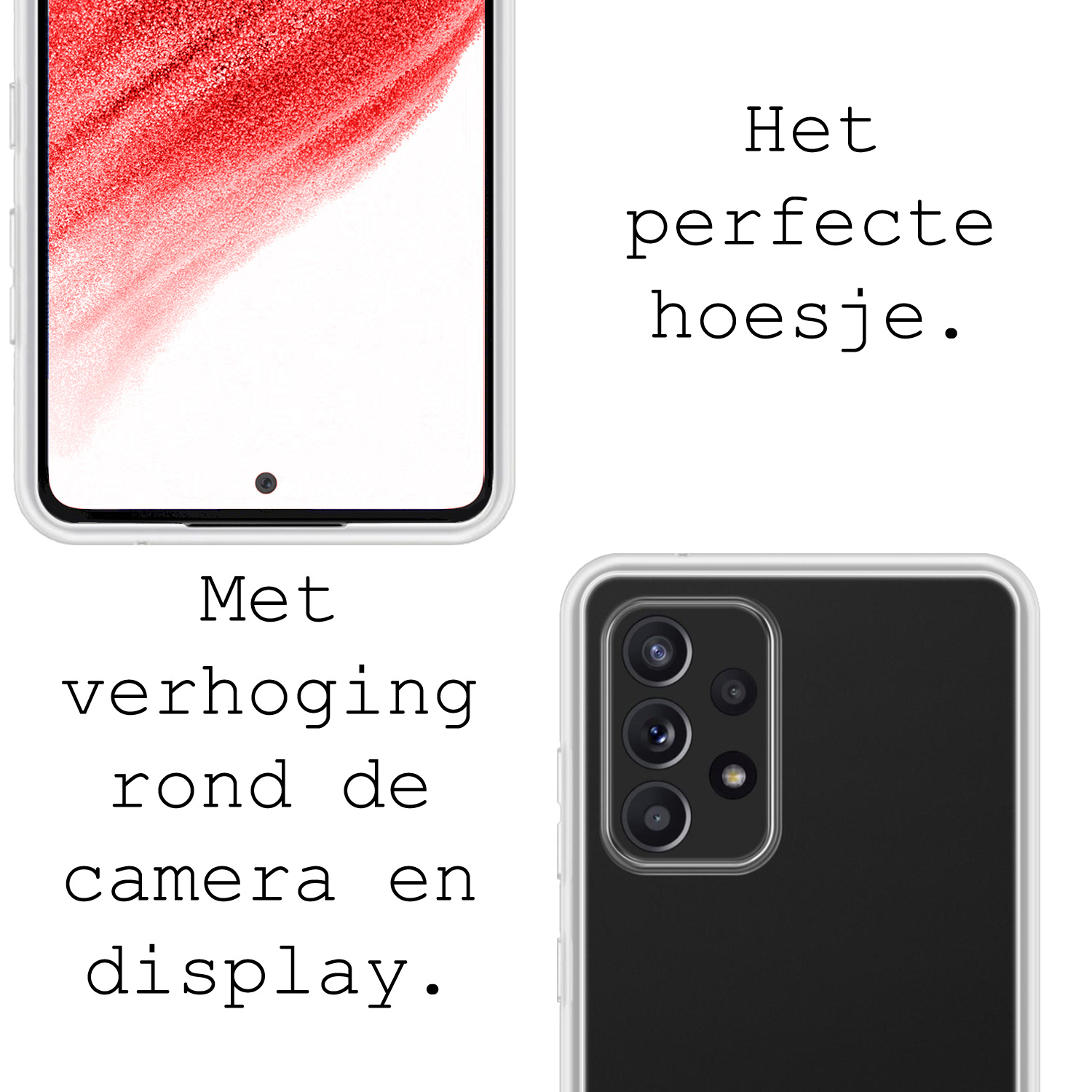 BASEY. Hoes Geschikt voor Samsung A53 Hoesje Siliconen Back Cover Case - Hoesje Geschikt voor Samsung Galaxy A53 Hoes Cover Hoesje - Transparant