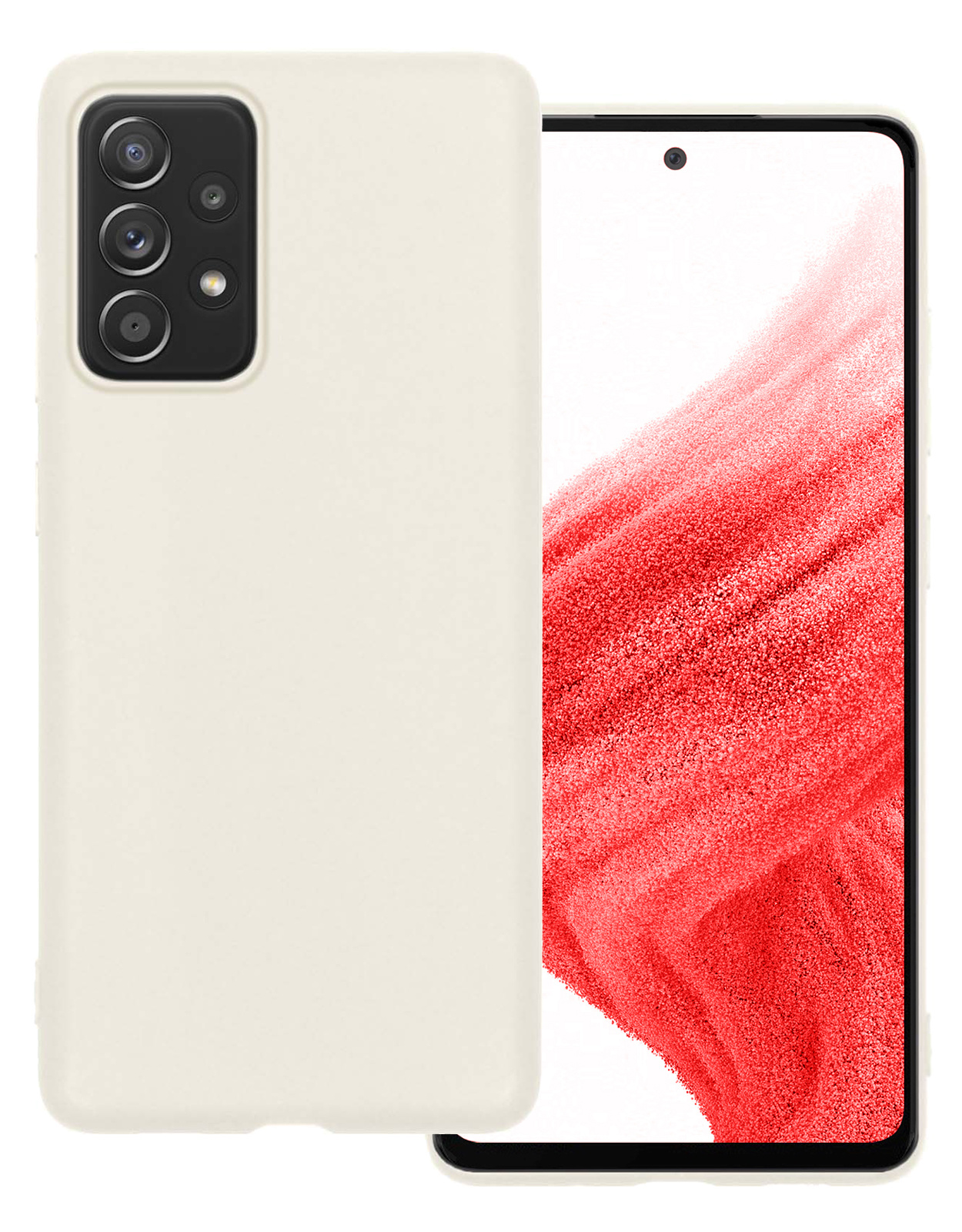 BASEY. Hoes Geschikt voor Samsung A53 Hoesje Siliconen Back Cover Case - Hoesje Geschikt voor Samsung Galaxy A53 Hoes Cover Hoesje - Wit