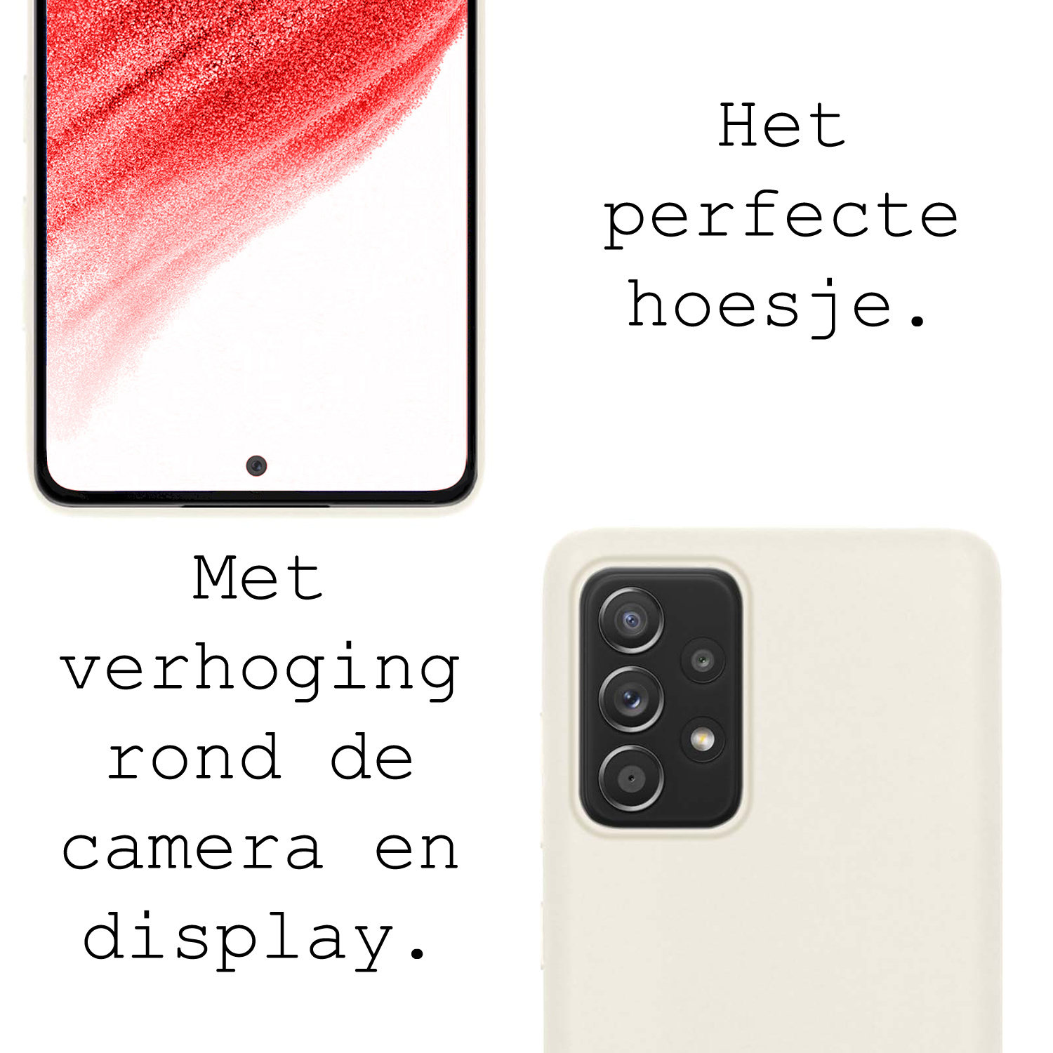 BASEY. Hoes Geschikt voor Samsung A53 Hoesje Siliconen Back Cover Case - Hoesje Geschikt voor Samsung Galaxy A53 Hoes Cover Hoesje - Wit