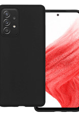 Hoes Geschikt voor Samsung A53 Hoesje Siliconen Back Cover Case - Hoesje Geschikt voor Samsung Galaxy A53 Hoes Cover Hoesje - Zwart
