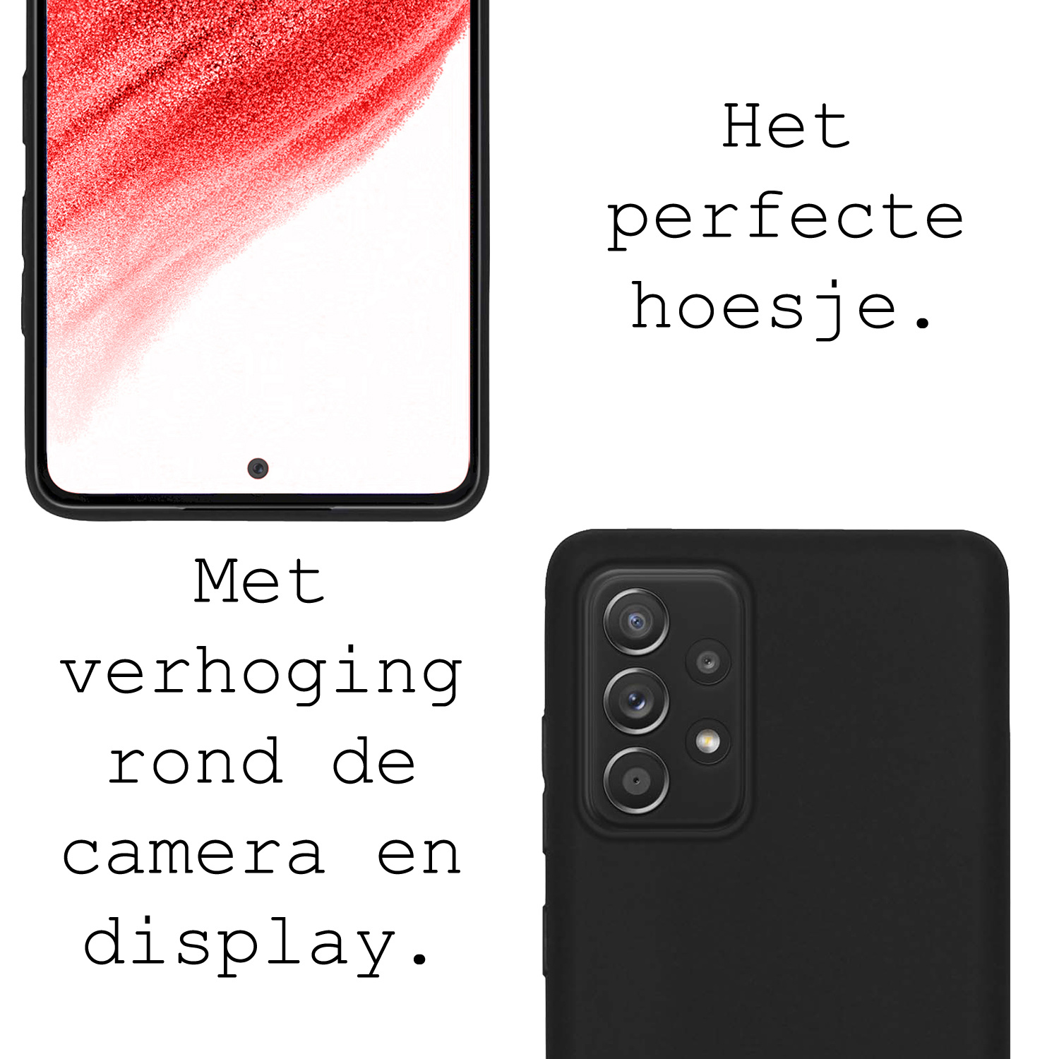 BASEY. Hoes Geschikt voor Samsung A53 Hoesje Siliconen Back Cover Case - Hoesje Geschikt voor Samsung Galaxy A53 Hoes Cover Hoesje - Zwart